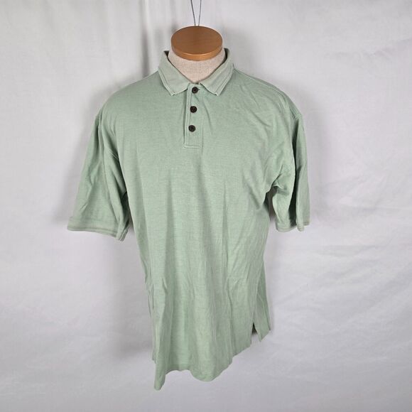 Tommy Bahama Polo Men's M Light Green Short Sleeve Silk + Cotton Collar - Picture 1 of 15